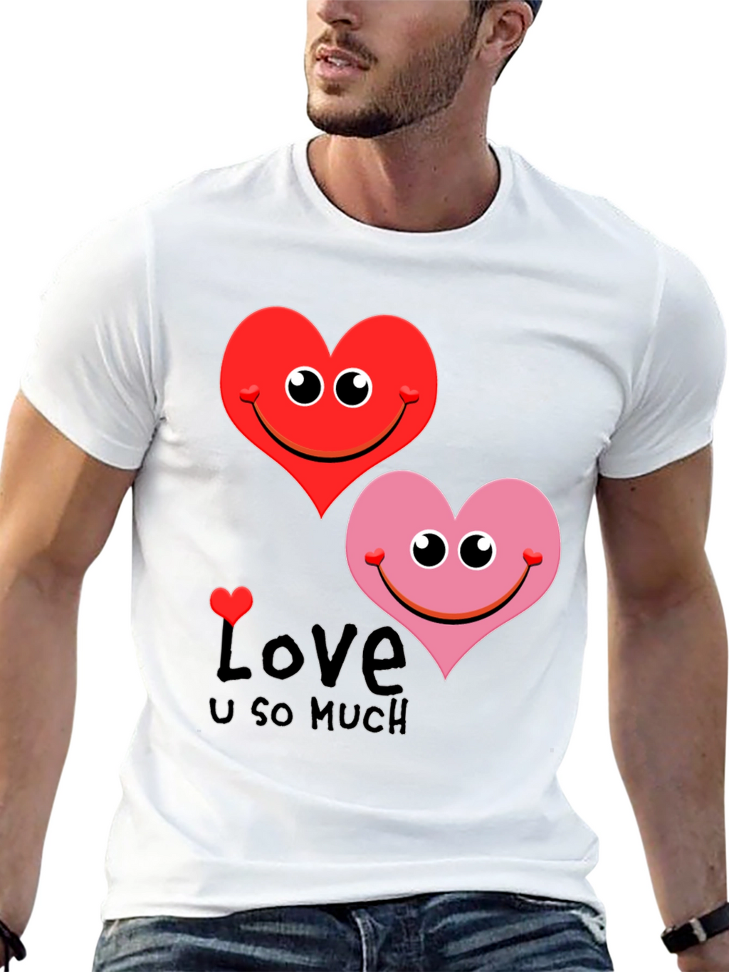 Love U So Much Graphic Tee - Black