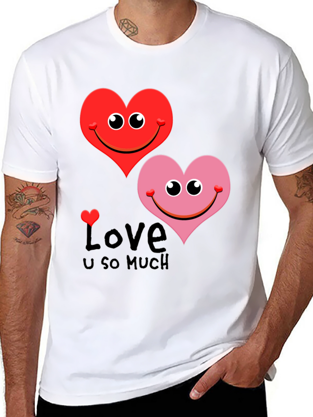 Love U So Much Graphic Tee - Black