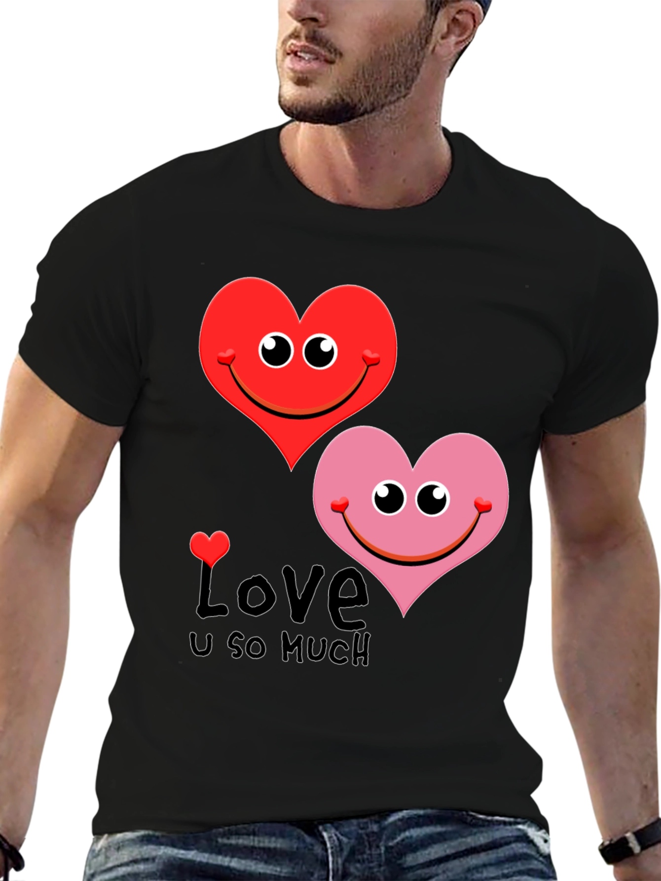 Love U So Much Graphic Tee - Black