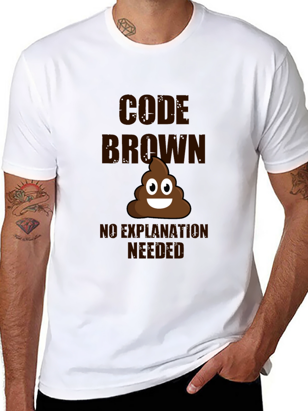 Code Brown T-Shirt - Funny Poop Emoji Tee