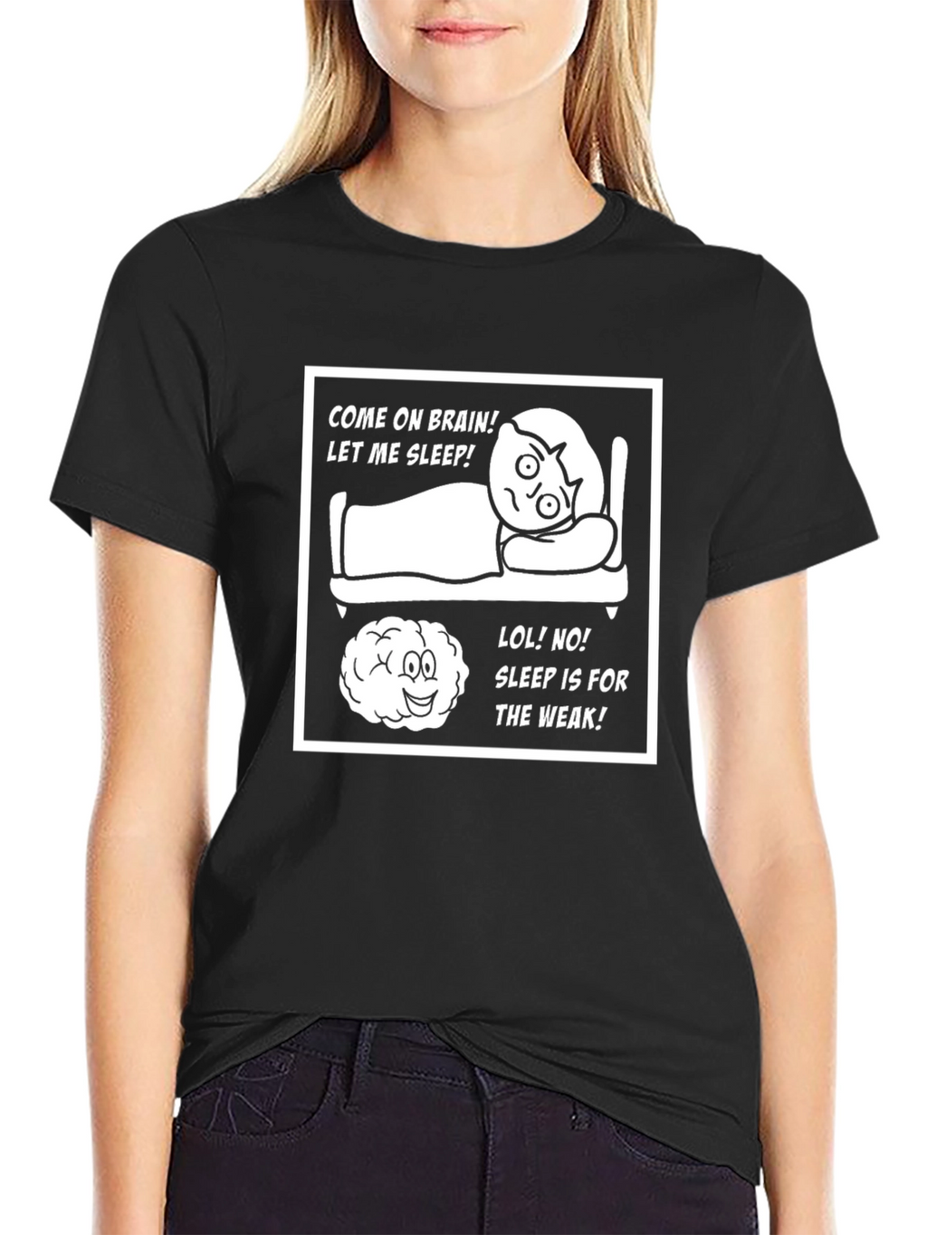Funny Brain vs Sleep Graphic Tee