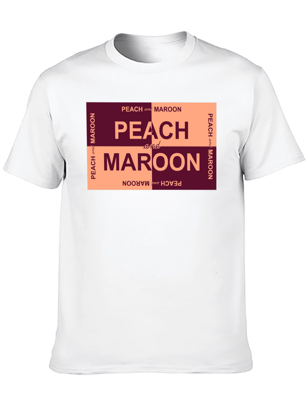 Peach and Maroon Graphic T-Shirt