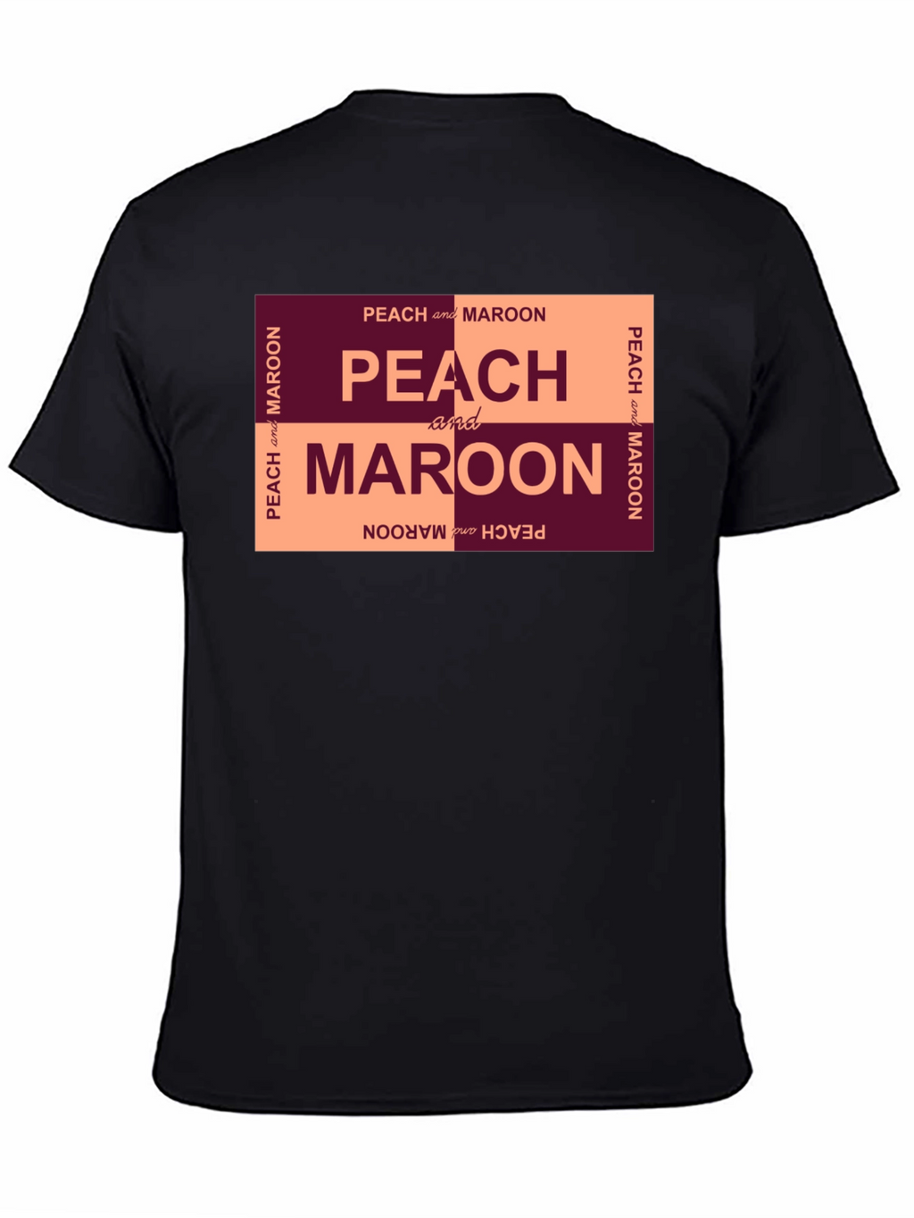 Peach and Maroon Graphic T-Shirt