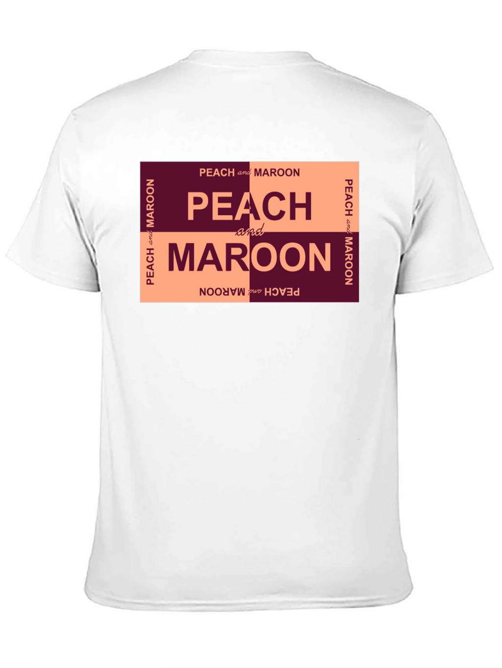 Peach and Maroon Graphic T-Shirt
