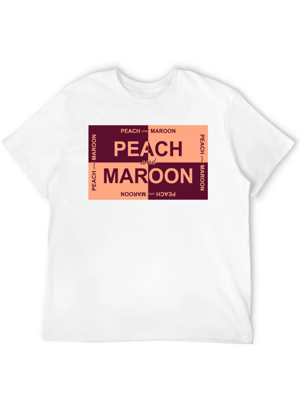 Peach and Maroon Graphic T-Shirt