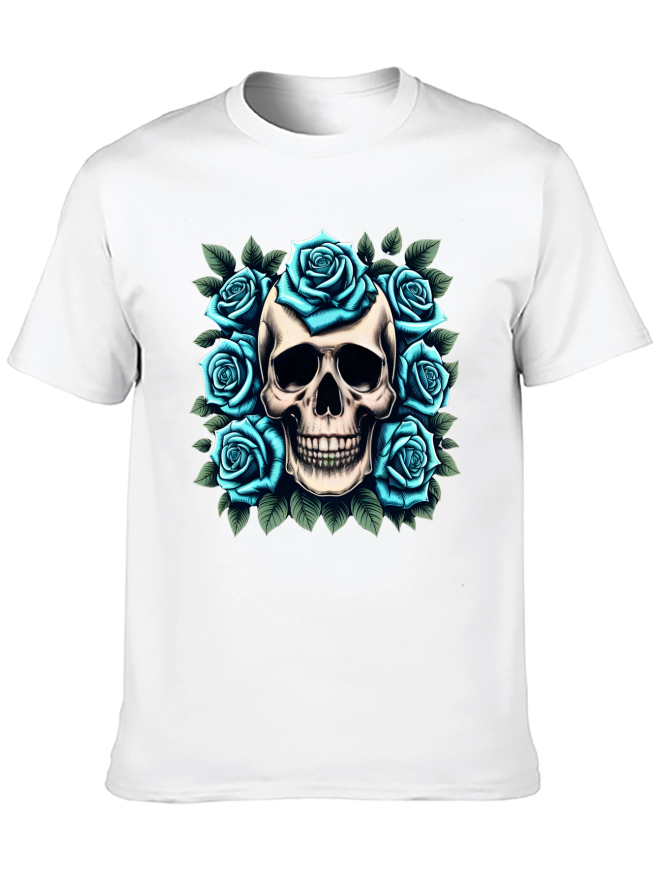 Skull & Roses Graphic Tee - Unique Design
