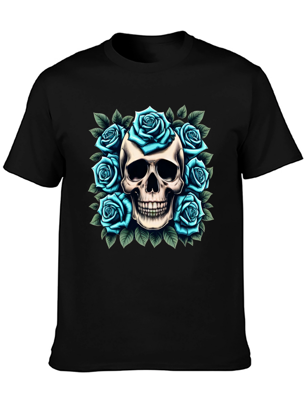 Skull & Roses Graphic Tee - Unique Design