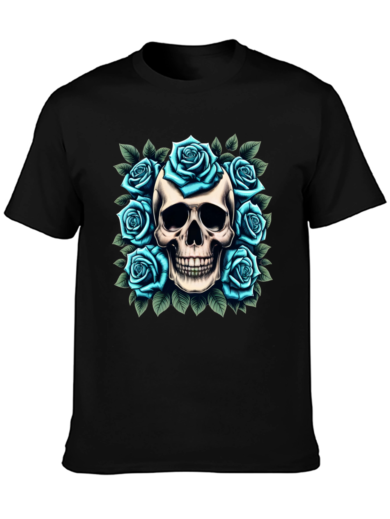 Skull & Roses Graphic Tee - Unique Design