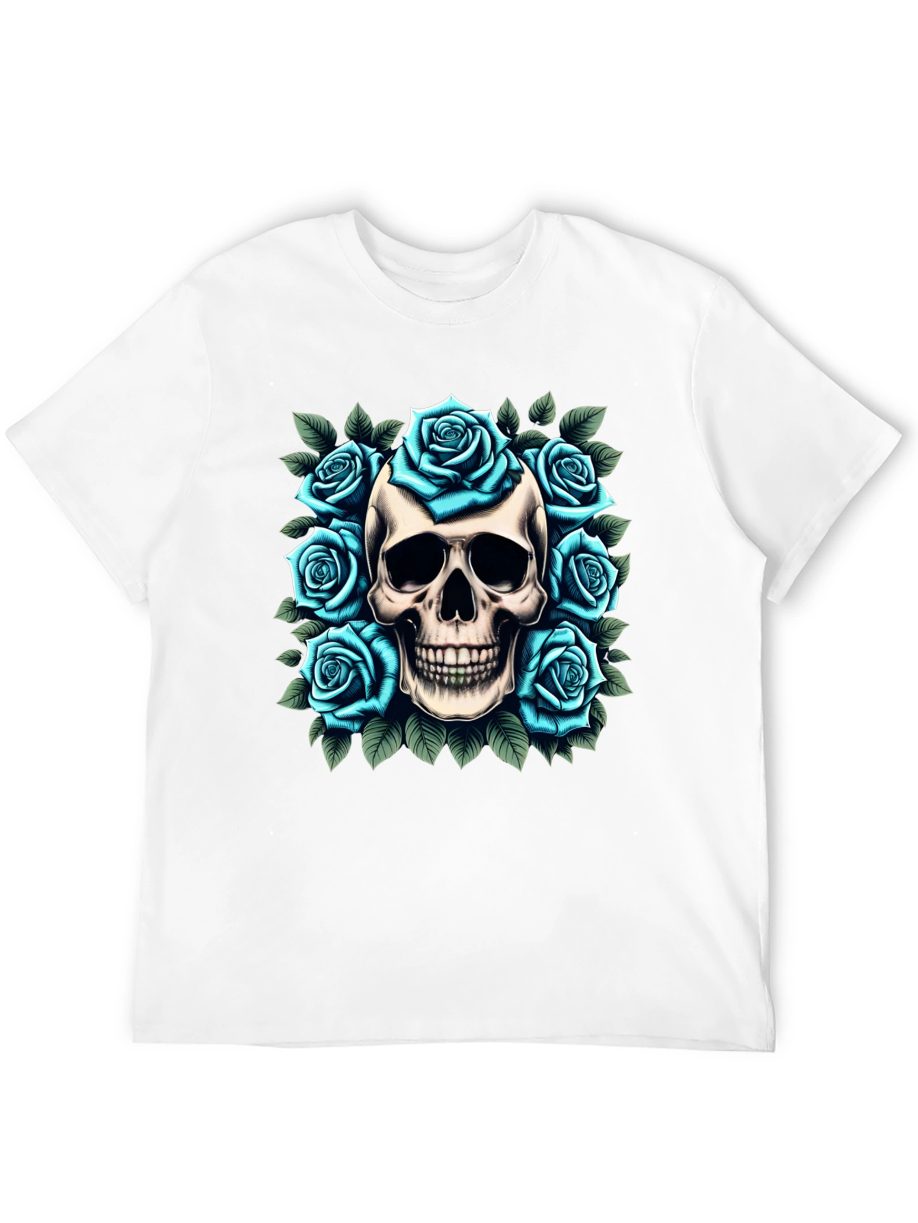 Skull & Roses Graphic Tee - Unique Design