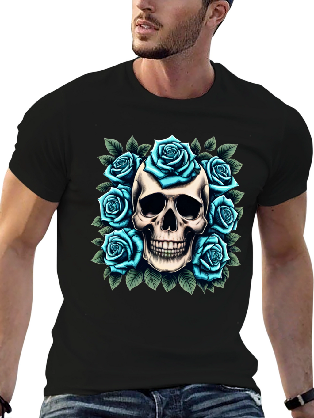 Skull & Roses Graphic Tee - Unique Design
