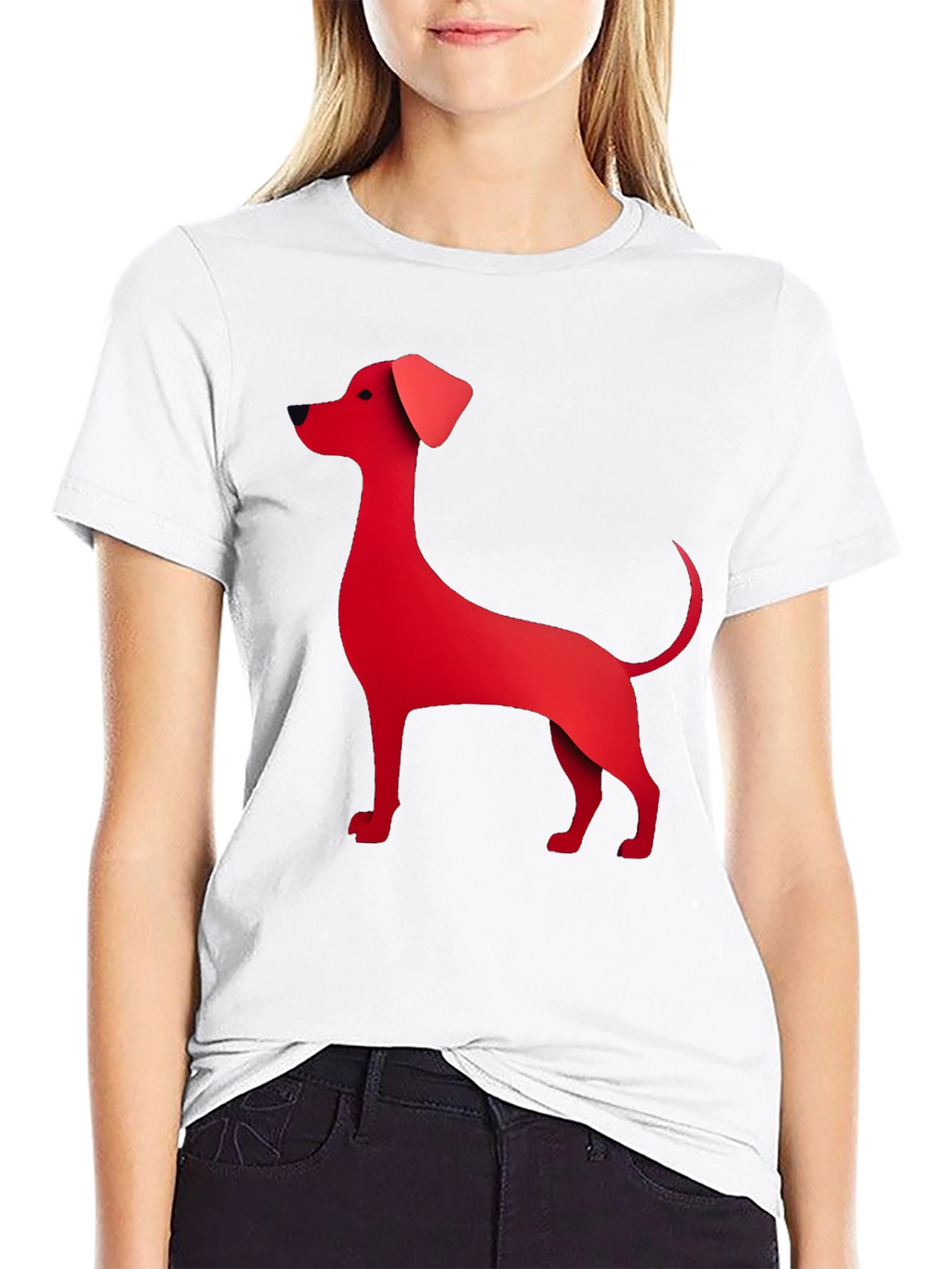 Red Dog Graphic Tee - Black Cotton Blend T-Shirt
