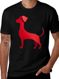 Red Dog Graphic Tee - Black Cotton Blend T-Shirt