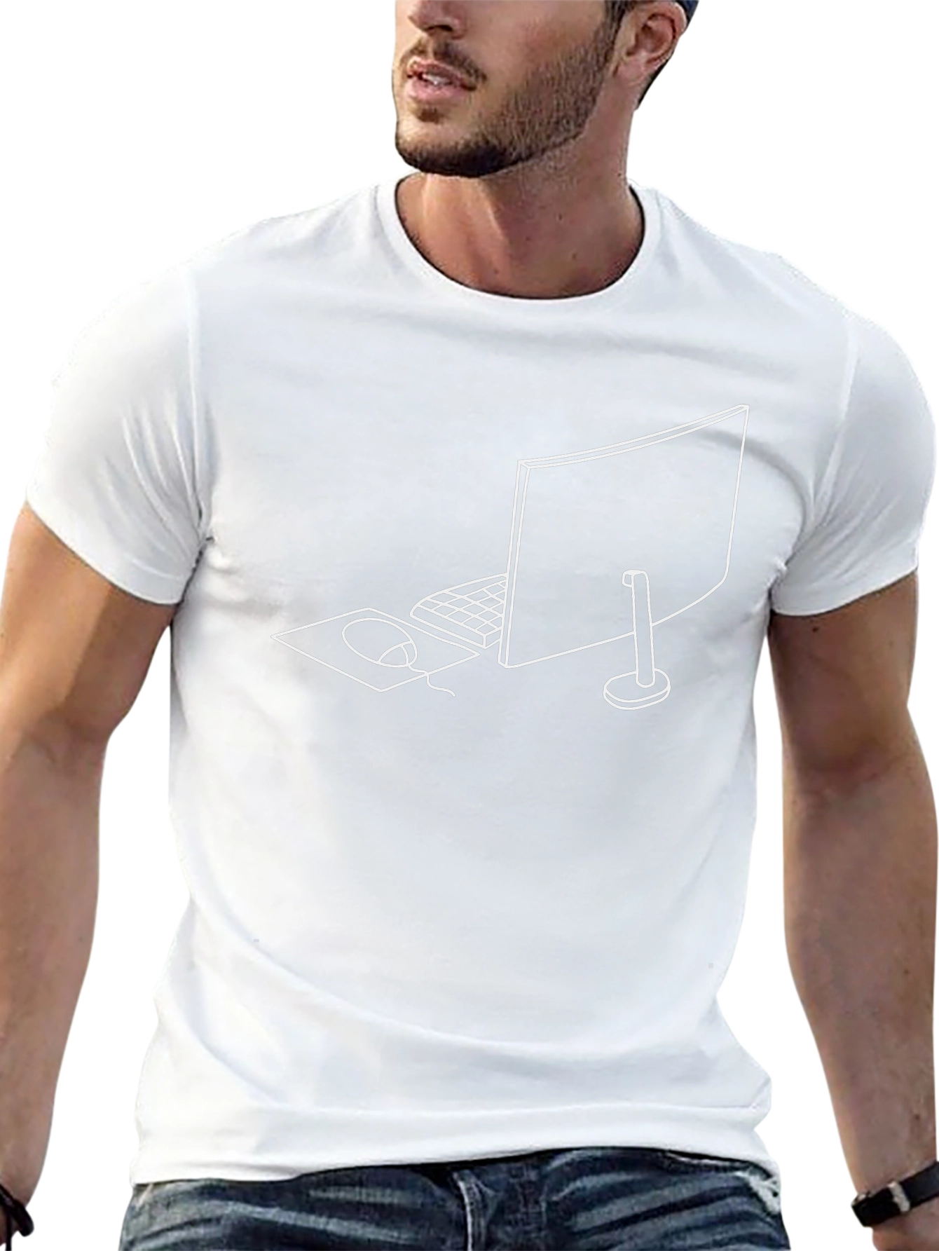 Minimalist Gamer Desktop T-Shirt - Black