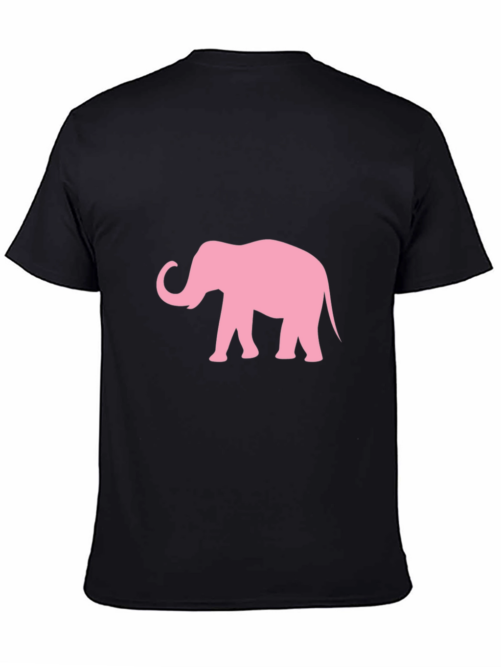 Pink Elephant Graphic Black T-Shirt