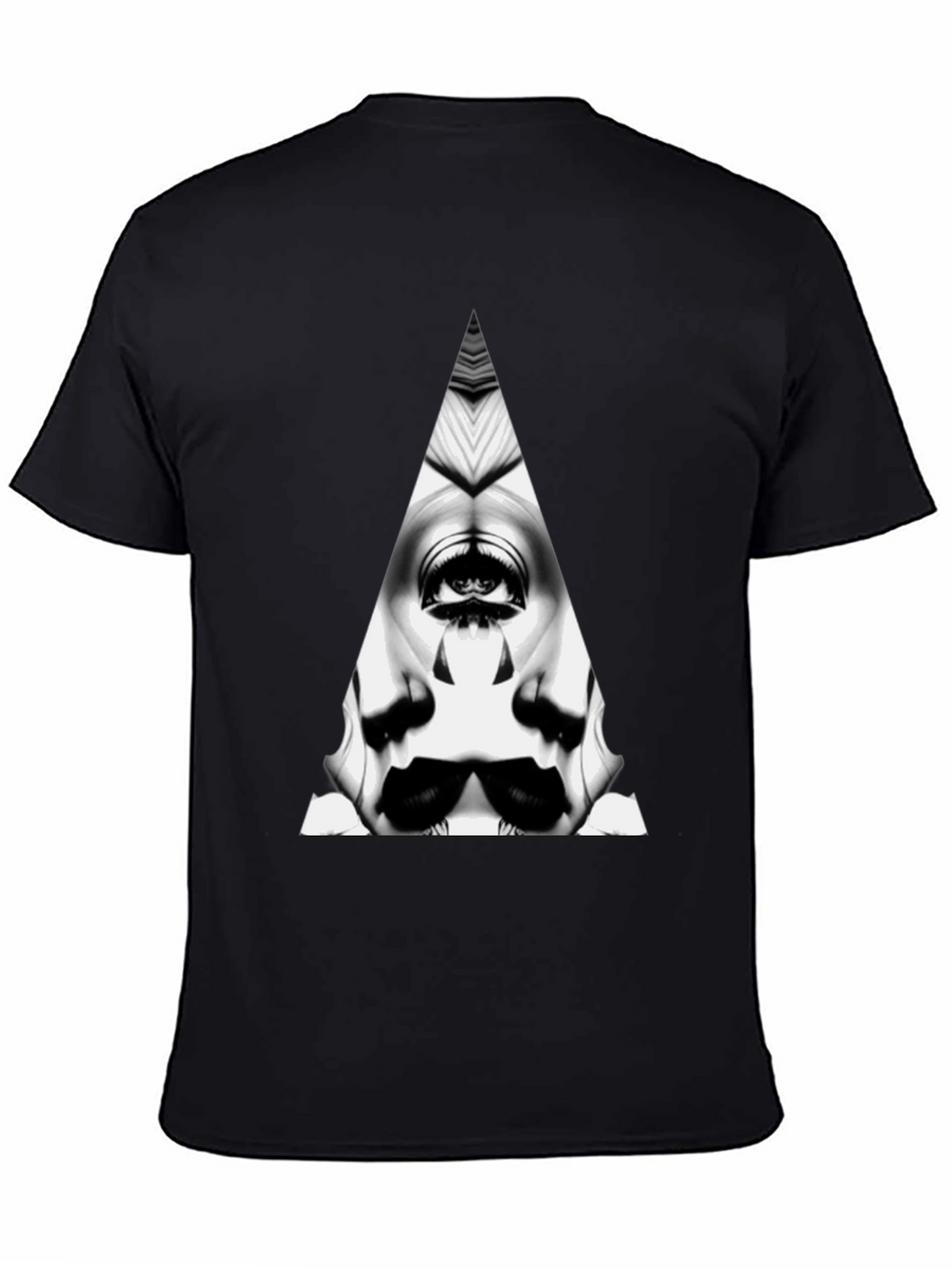 Abstract Triangle Graphic Tee - Mens Black T-Shirt