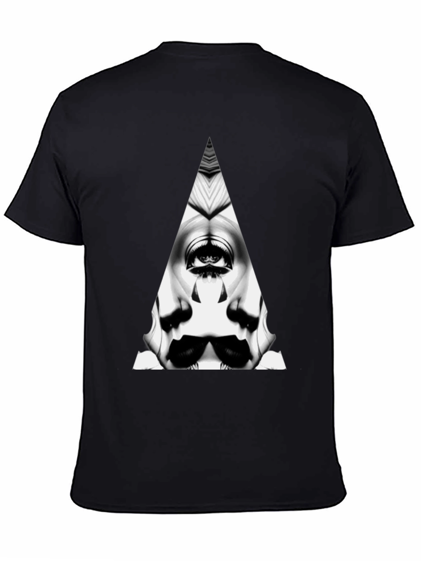 Abstract Triangle Graphic Tee - Mens Black T-Shirt