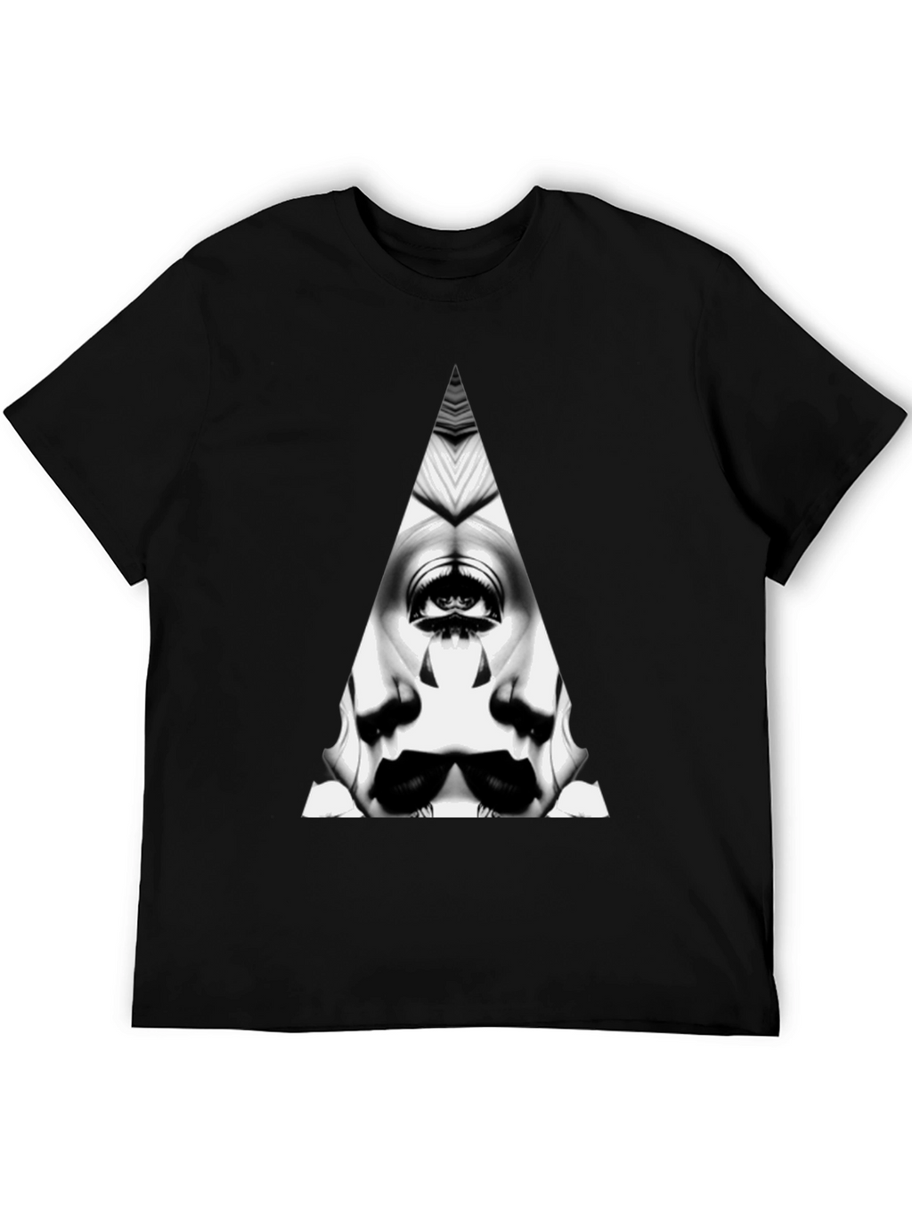 Abstract Triangle Graphic Tee - Mens Black T-Shirt
