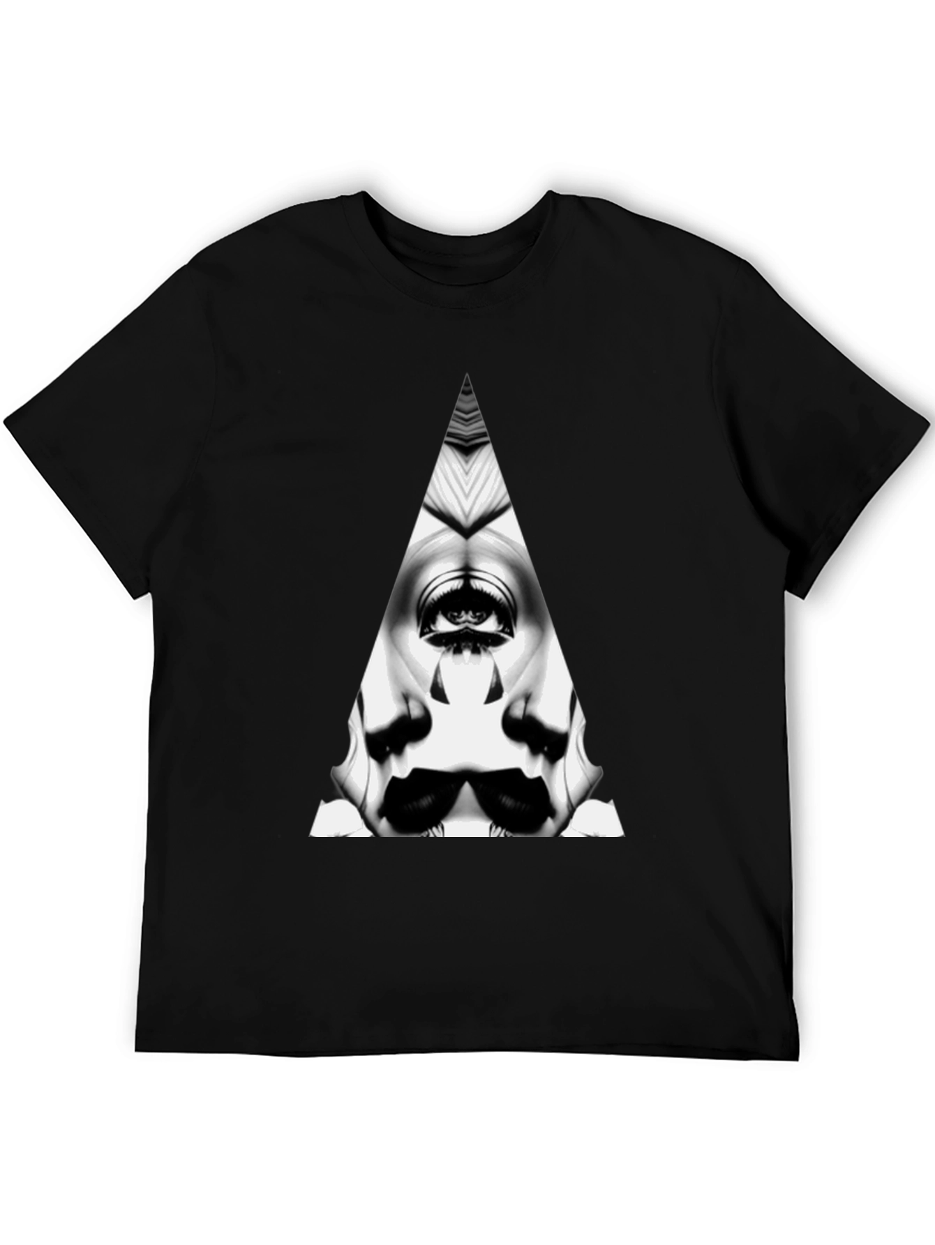 Abstract Triangle Graphic Tee - Mens Black T-Shirt
