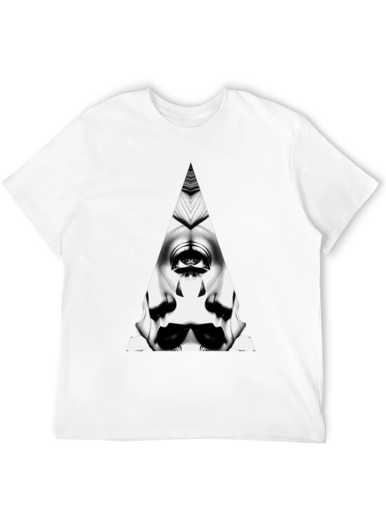 Abstract Triangle Graphic Tee - Mens Black T-Shirt