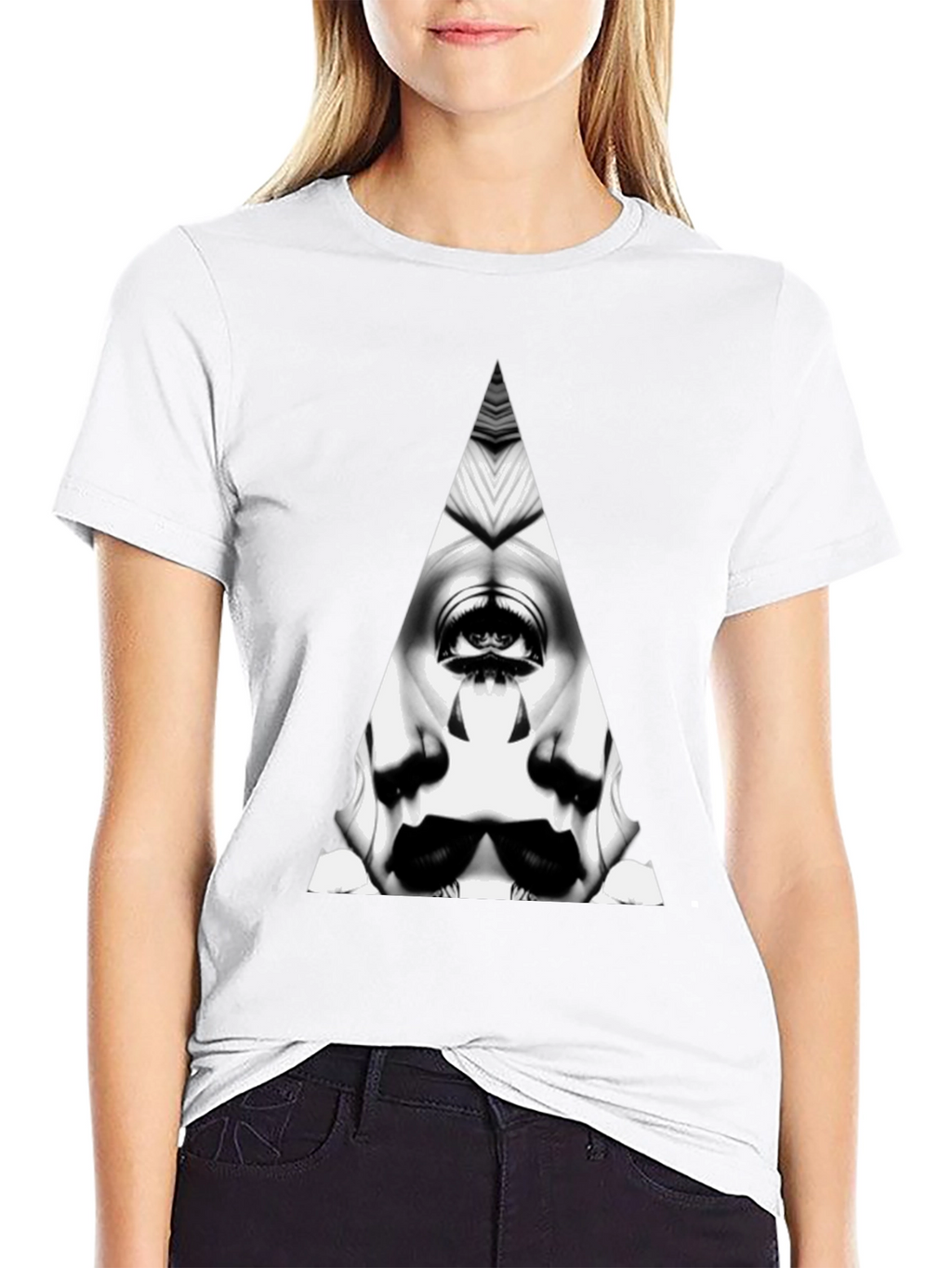 Abstract Triangle Graphic Tee - Mens Black T-Shirt