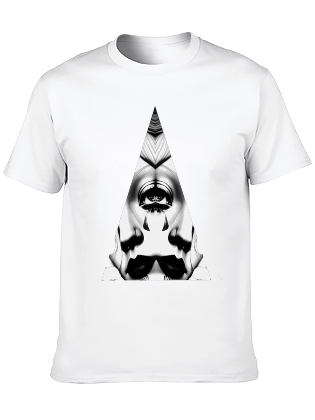 Abstract Triangle Graphic Tee - Mens Black T-Shirt