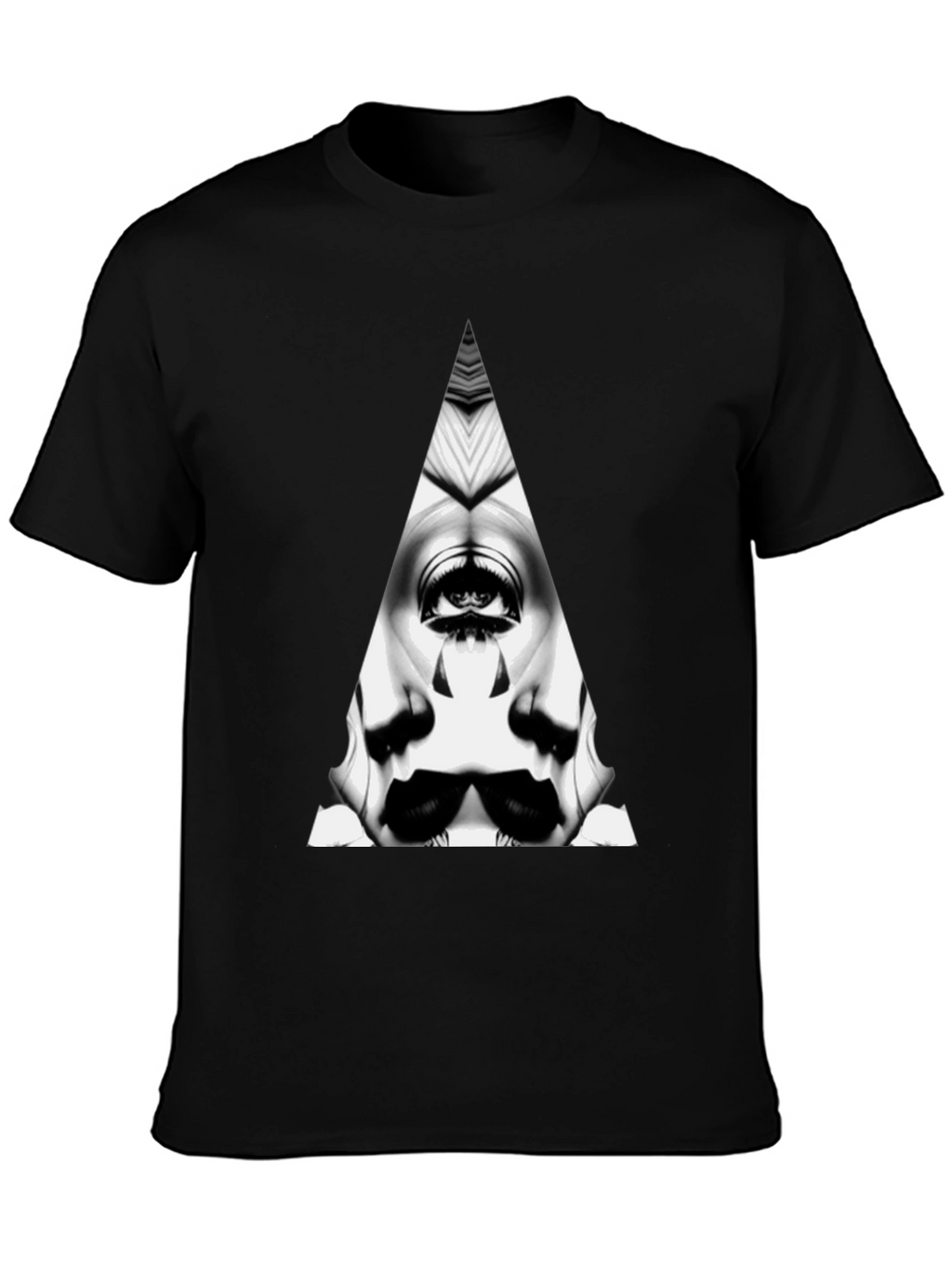 Abstract Triangle Graphic Tee - Mens Black T-Shirt