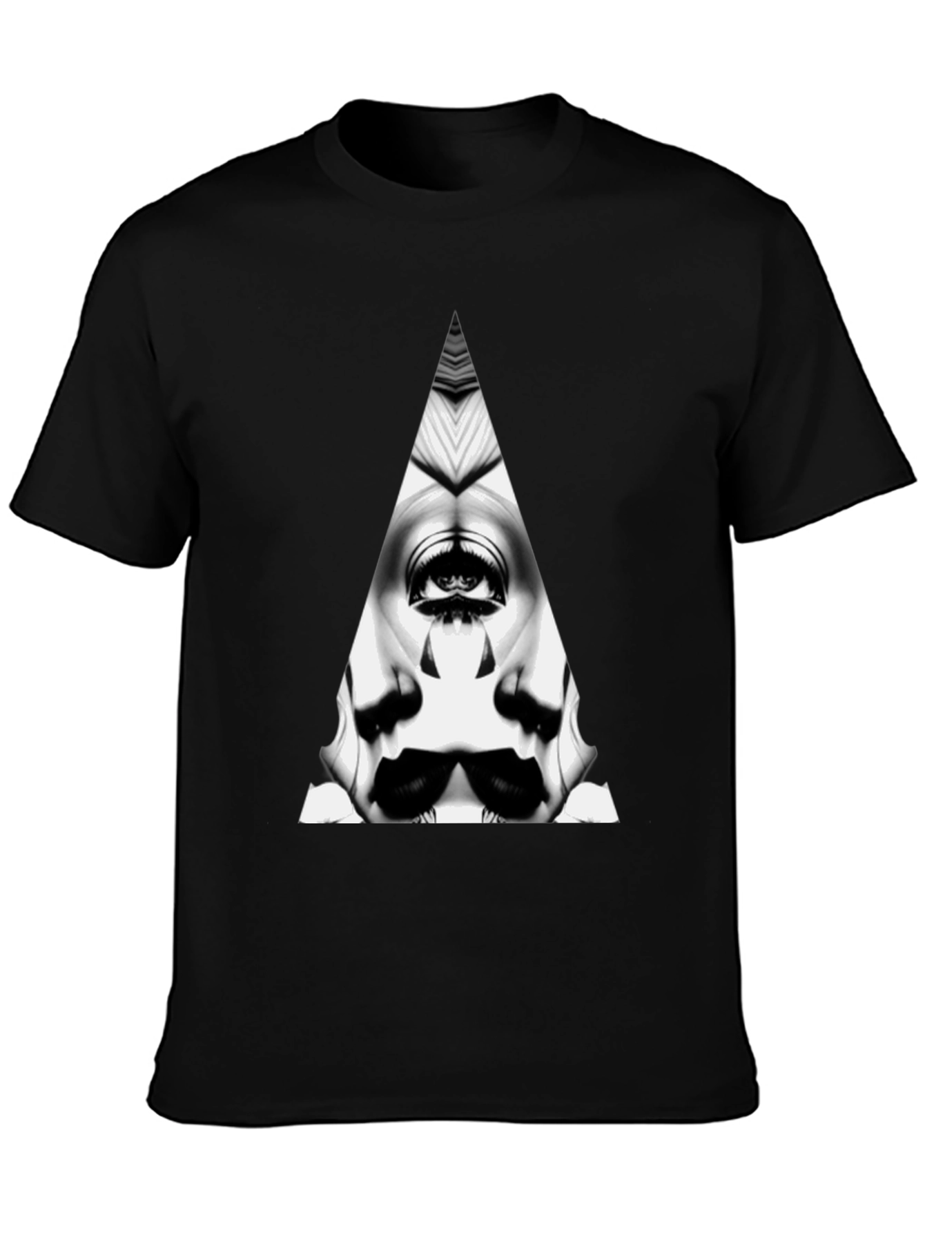 Abstract Triangle Graphic Tee - Mens Black T-Shirt
