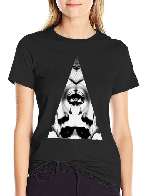 Abstract Triangle Graphic Tee - Mens Black T-Shirt
