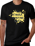 Funny Finger Painting Shirt - Black Cotton Tee