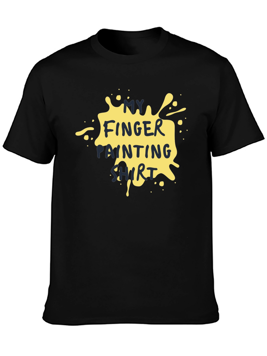 Funny Finger Painting Shirt - Black Cotton Tee