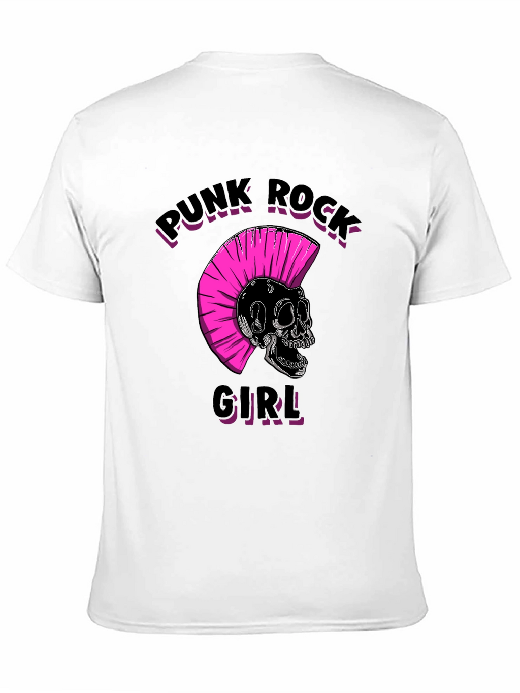 Punk Rock Girl Graphic Tee - Black Unisex T-Shirt