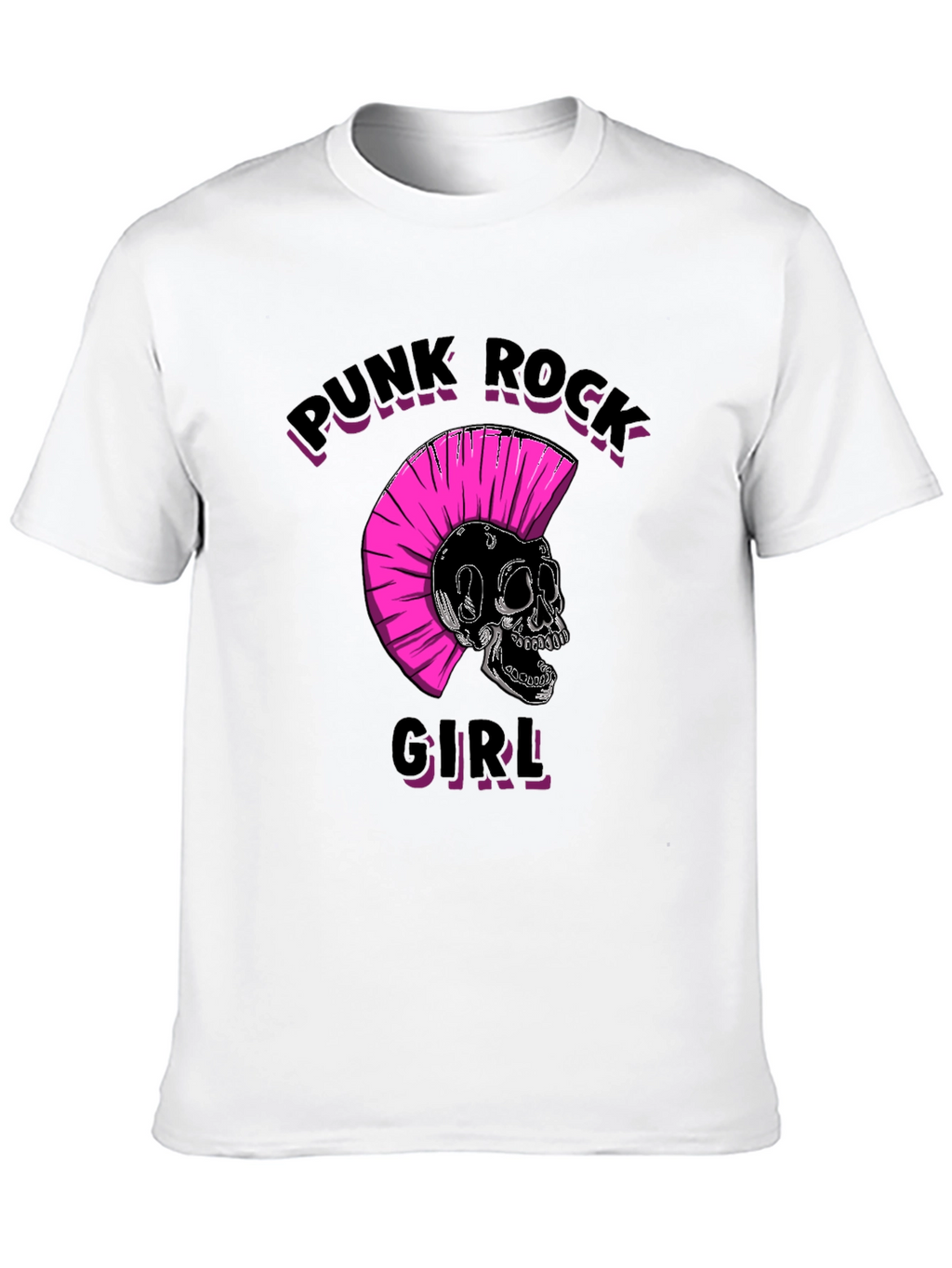 Punk Rock Girl Graphic Tee - Black Unisex T-Shirt
