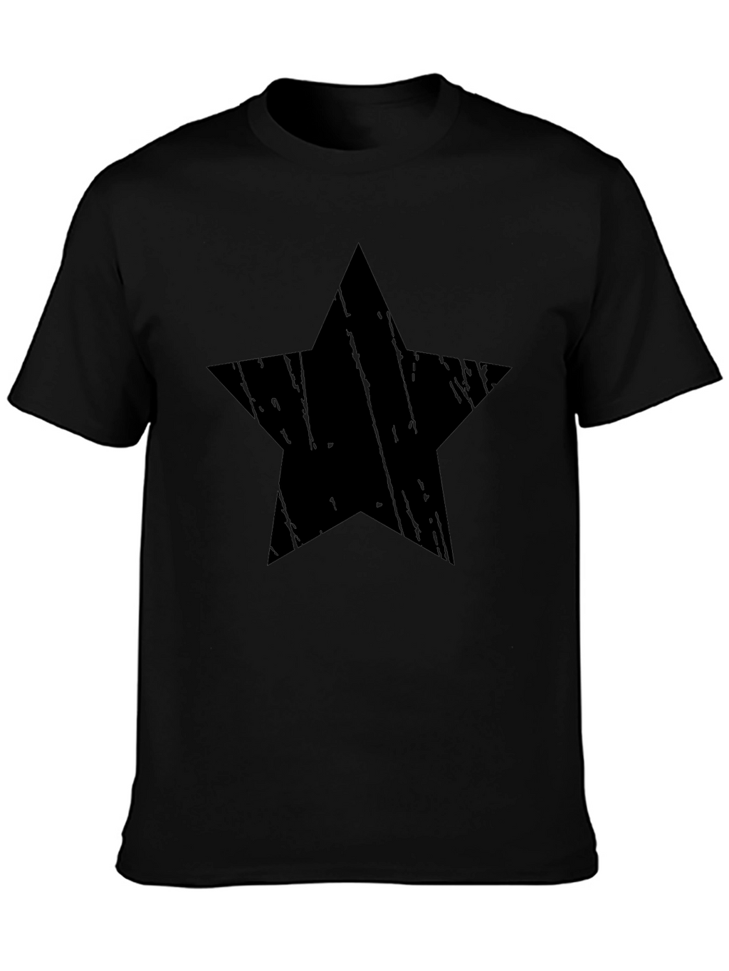 Distressed Star Graphic Black T-Shirt - Mens Casual Tee