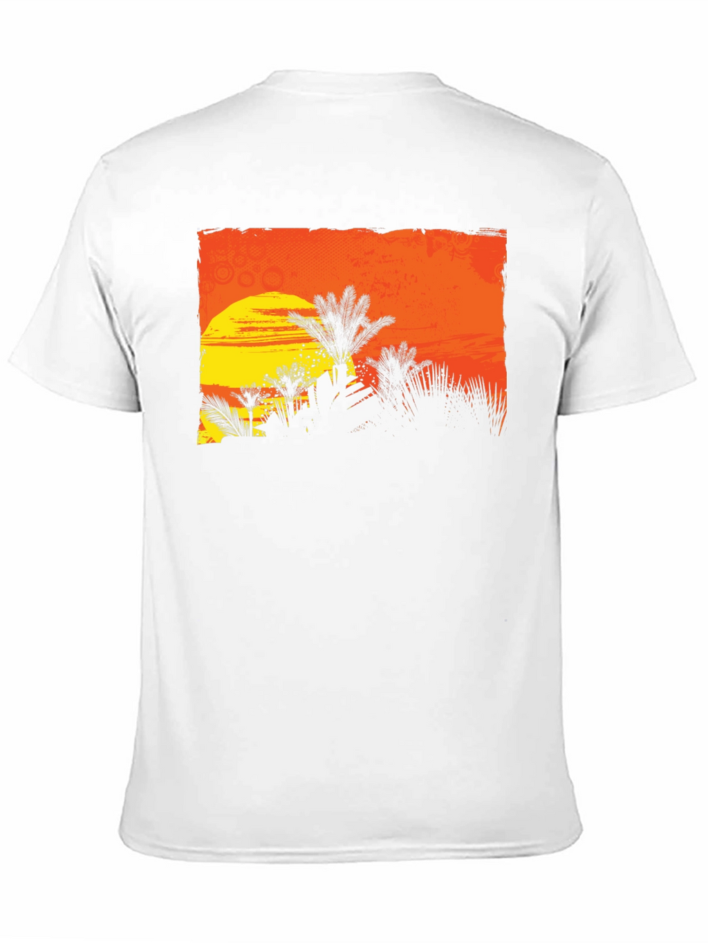 Sunset Palm Tree Graphic Tee - Black