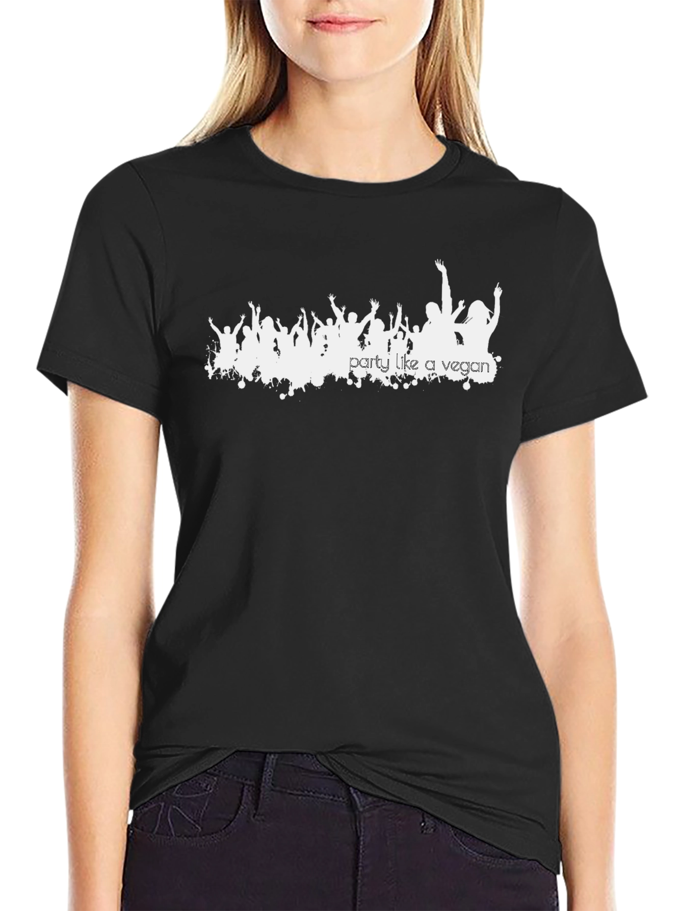 Party Like a Vegan Black Graphic T-Shirt