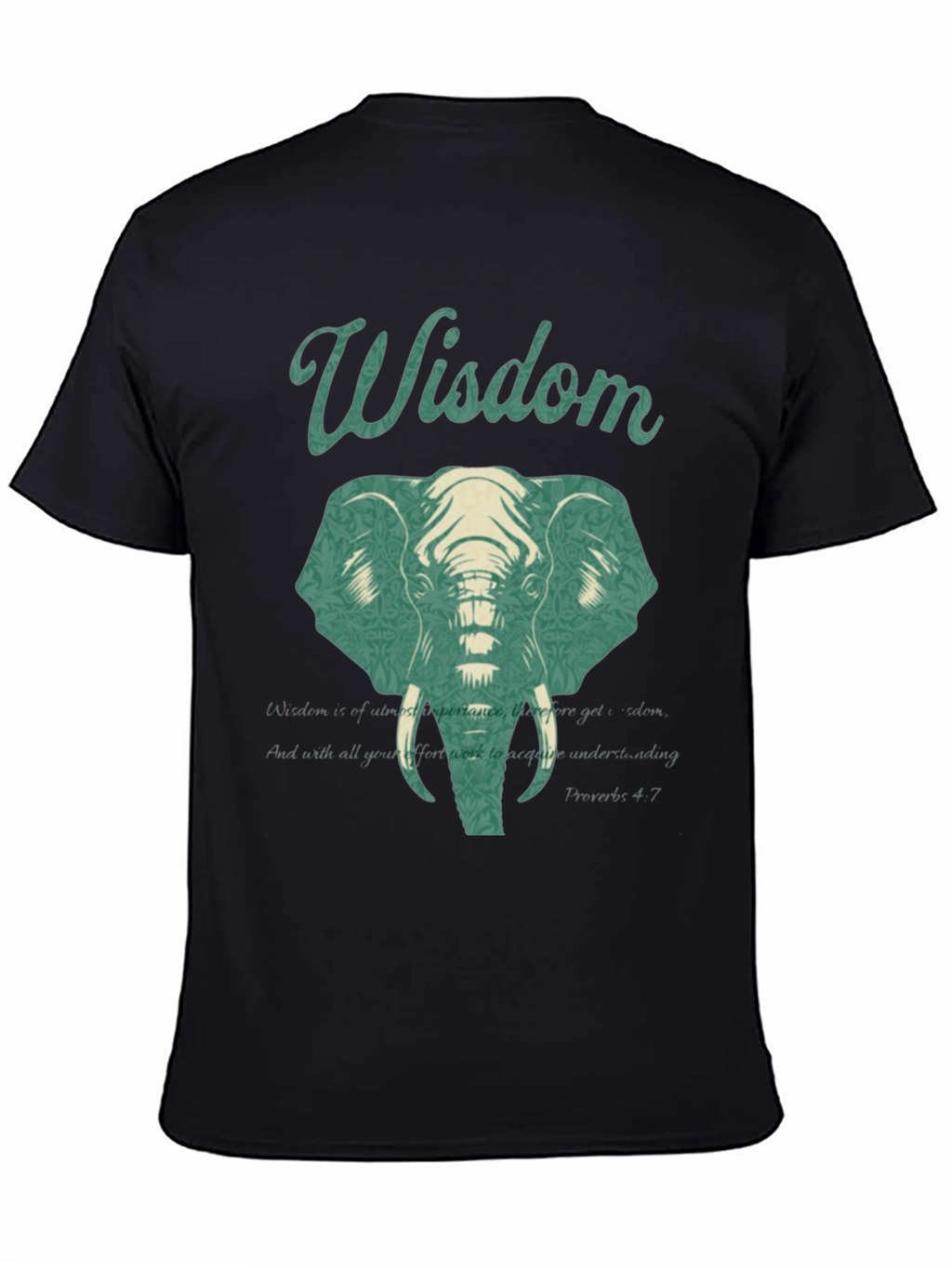 Wisdom Elephant Graphic Print T-Shirt