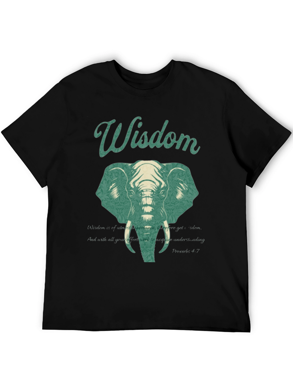 Wisdom Elephant Graphic Print T-Shirt
