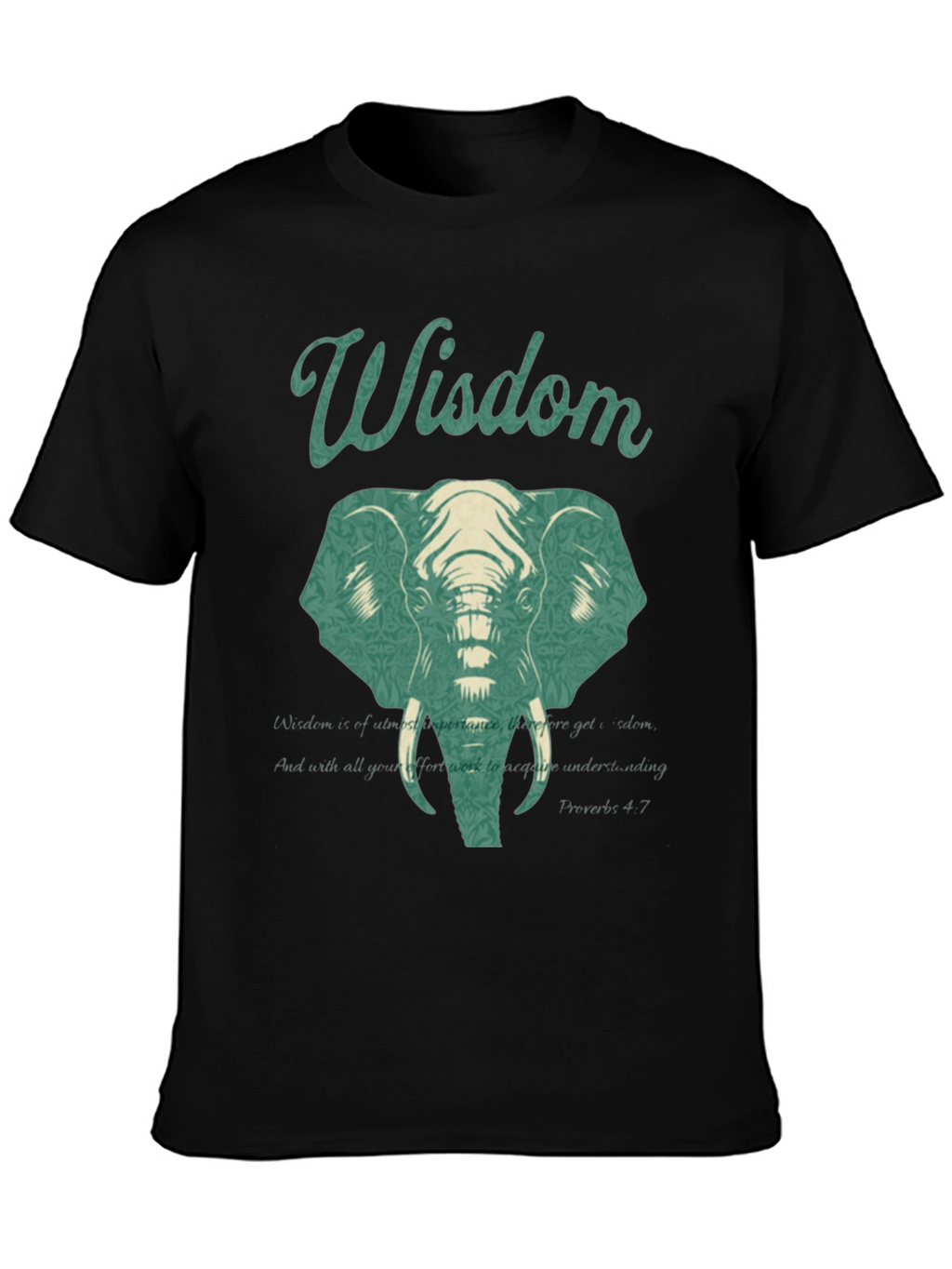 Wisdom Elephant Graphic Print T-Shirt