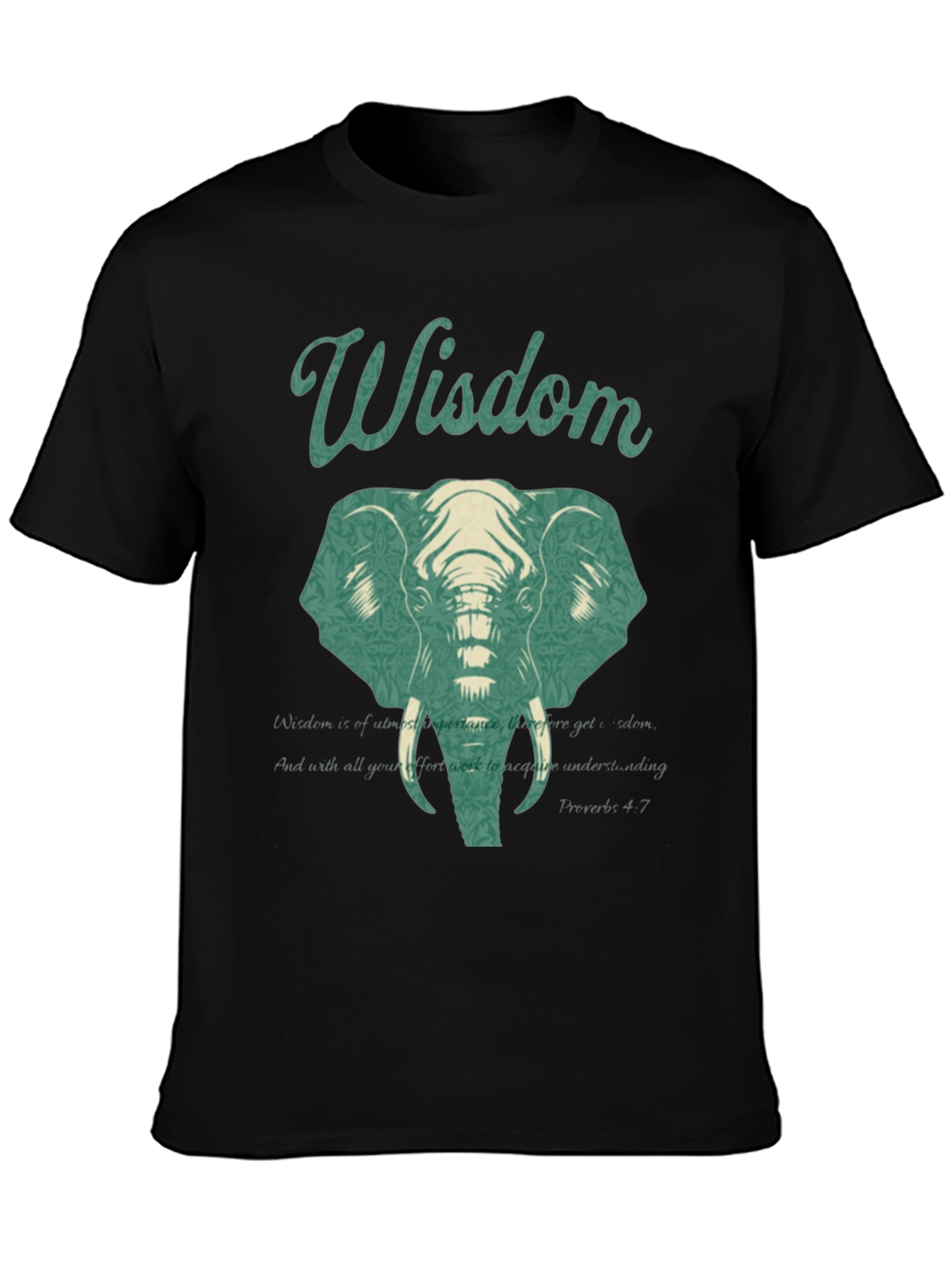 Wisdom Elephant Graphic Print T-Shirt