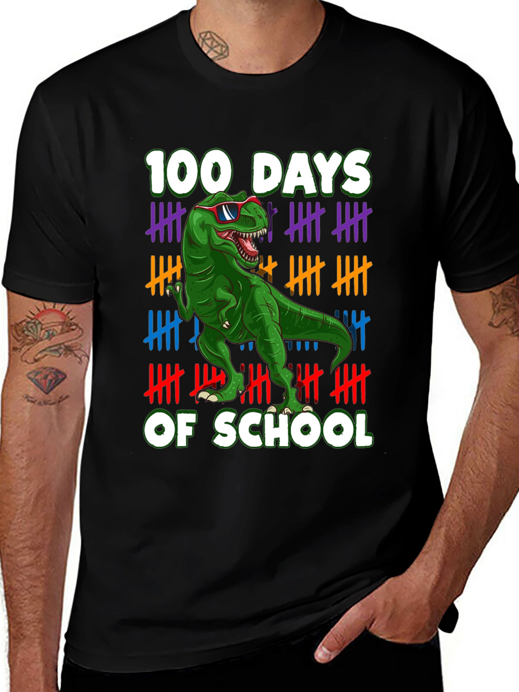 100 Days of School T-Rex T-Shirt