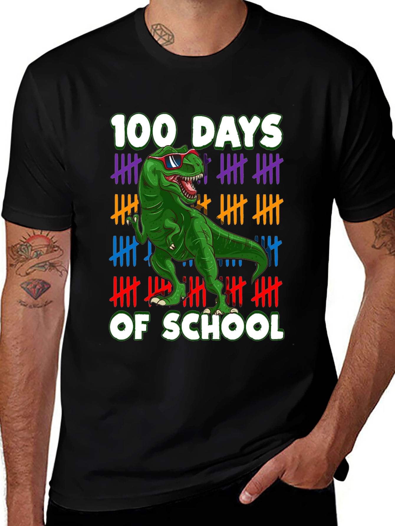 100 Days of School T-Rex T-Shirt