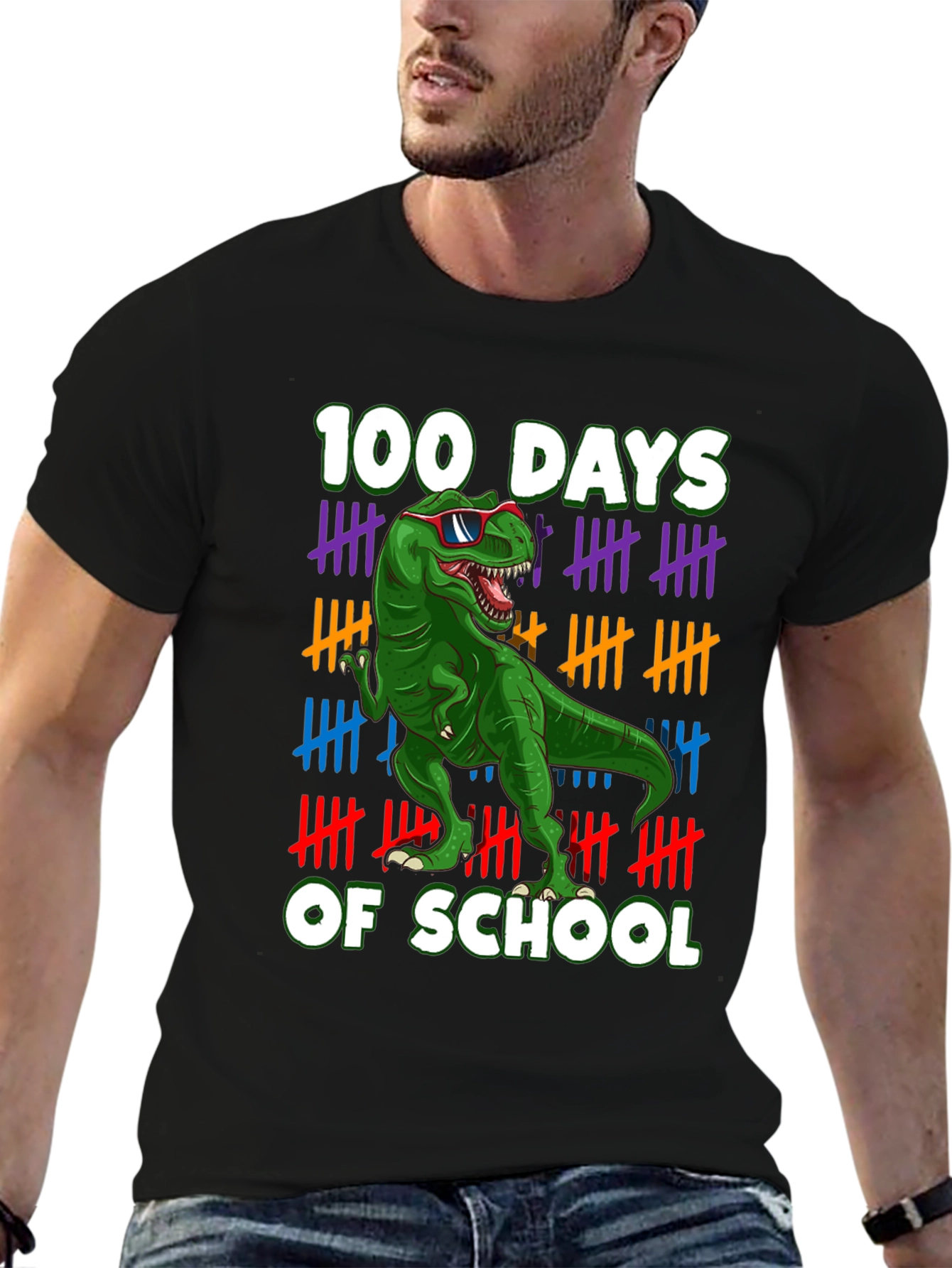 100 Days of School T-Rex T-Shirt