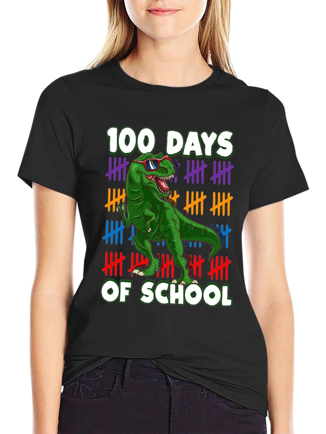 100 Days of School T-Rex T-Shirt