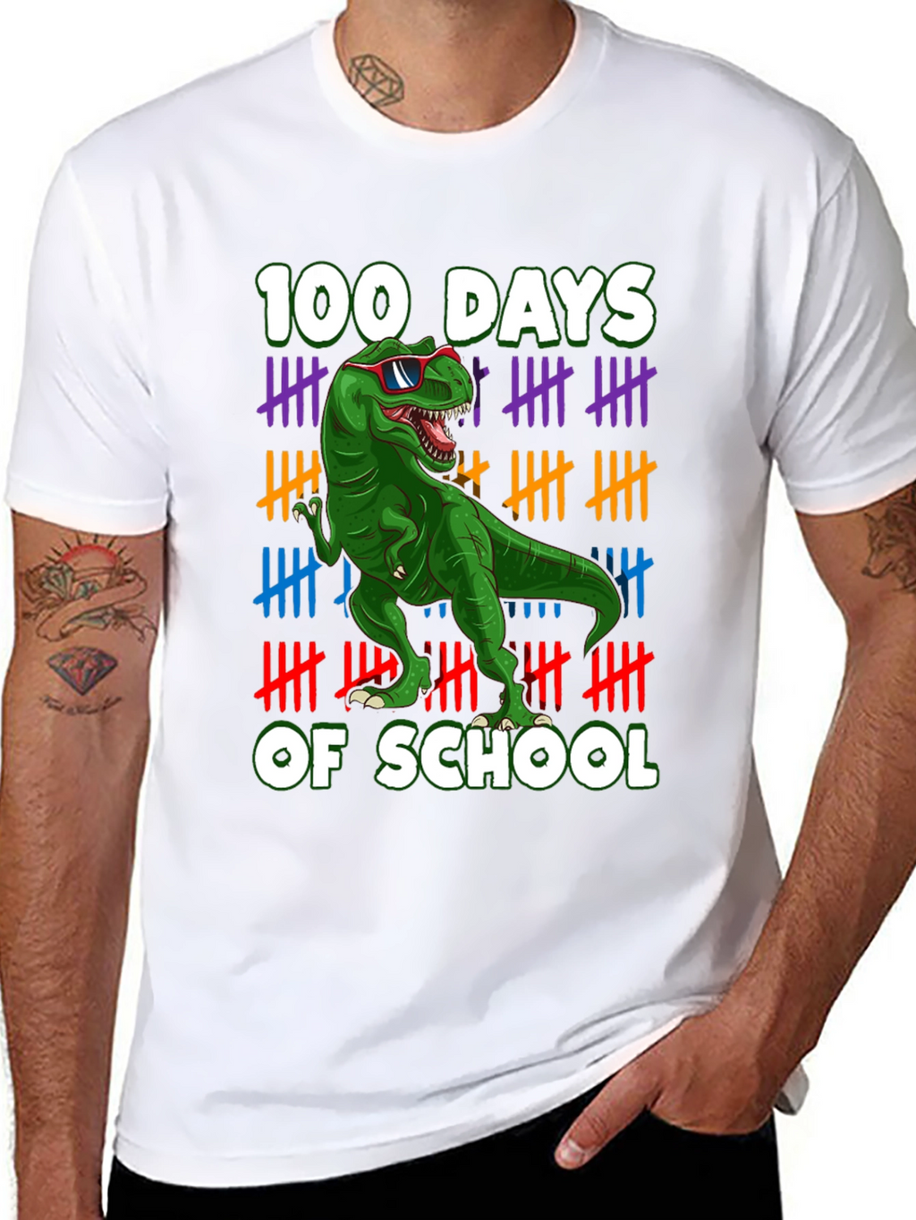 100 Days of School T-Rex T-Shirt