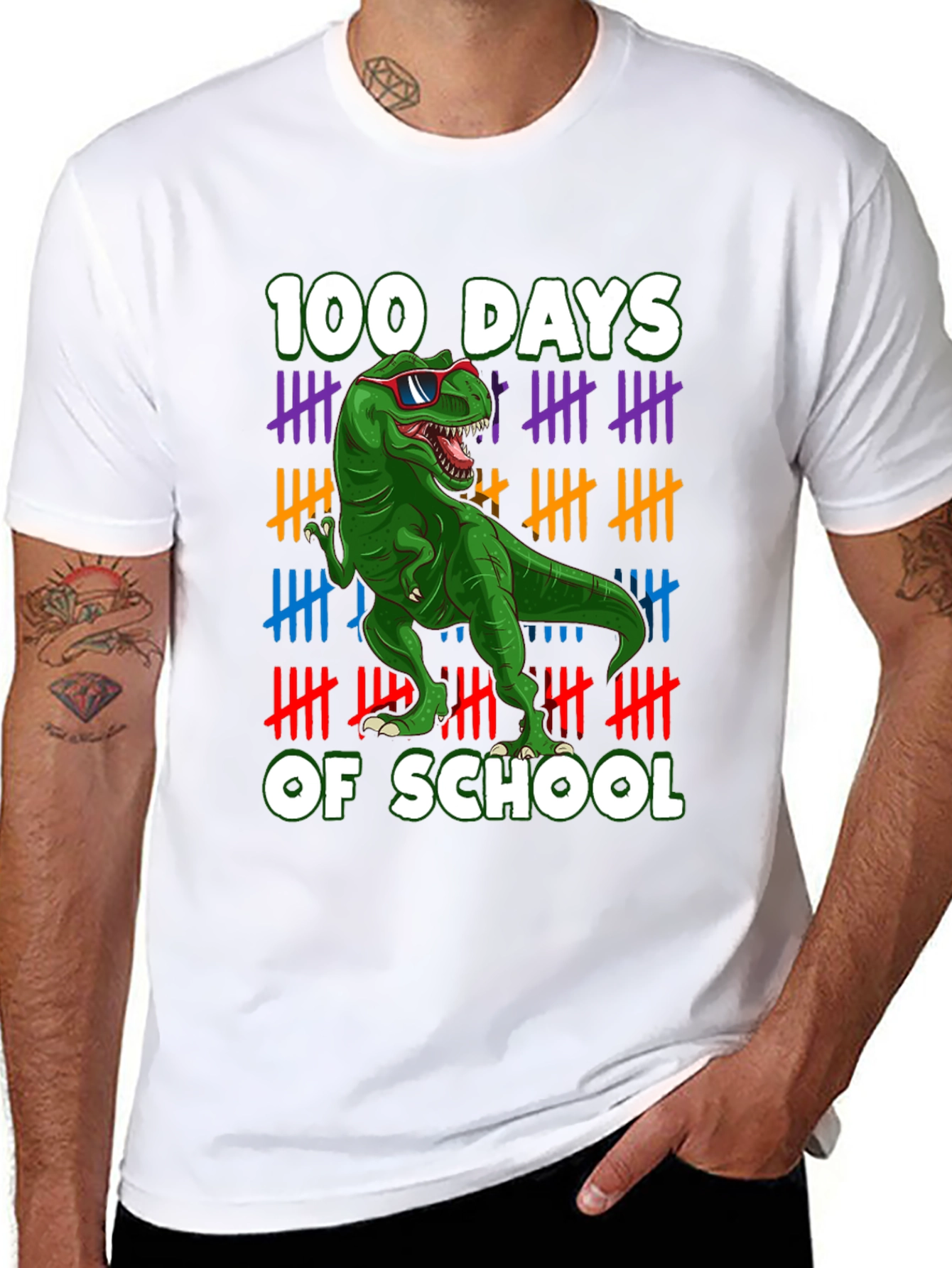 100 Days of School T-Rex T-Shirt