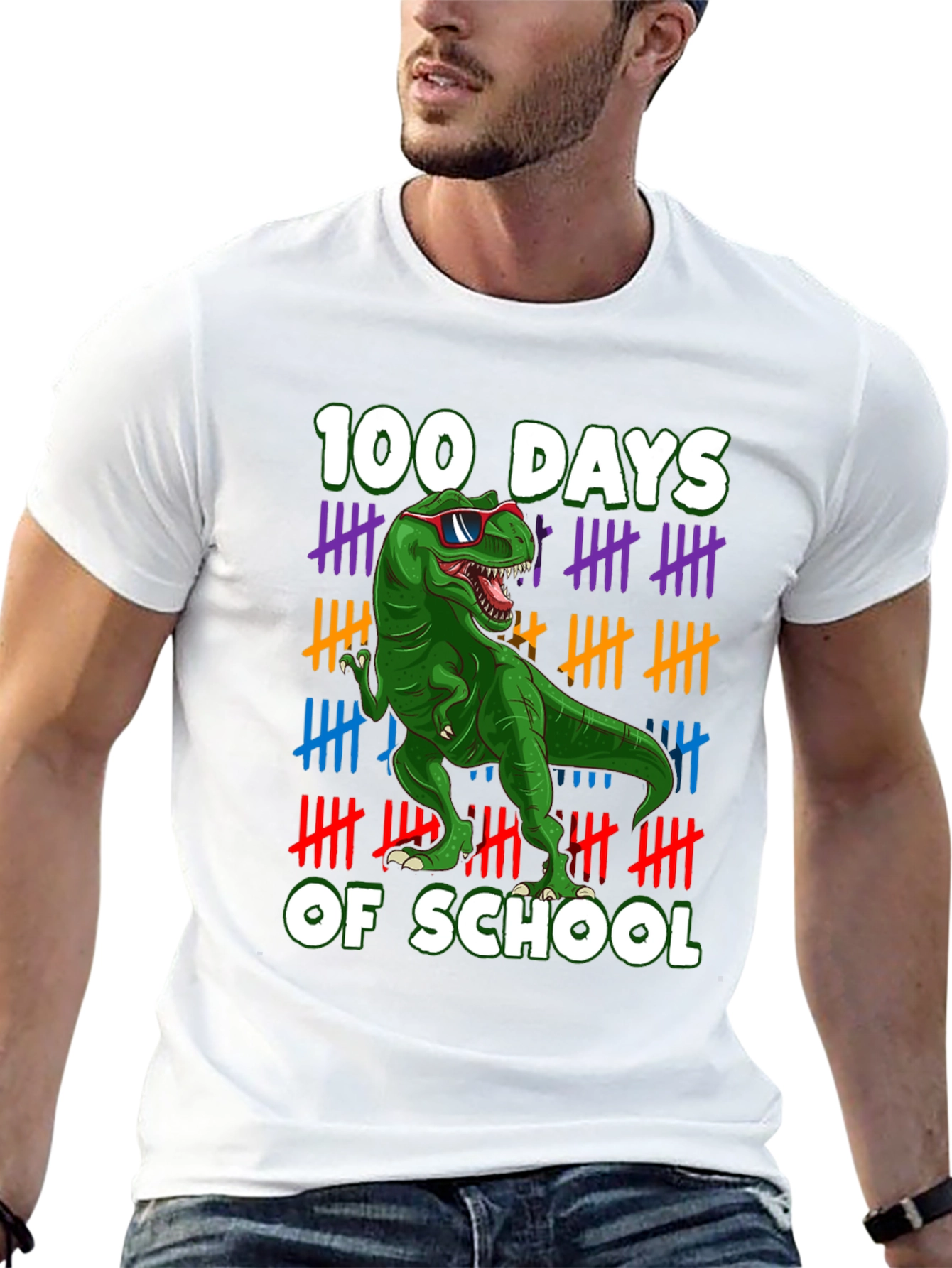 100 Days of School T-Rex T-Shirt