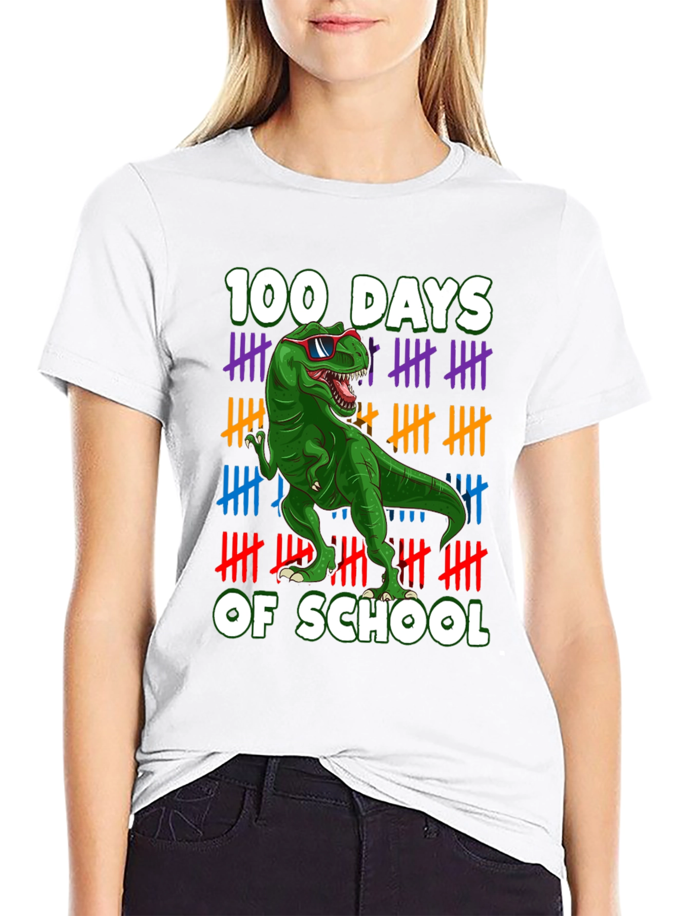 100 Days of School T-Rex T-Shirt