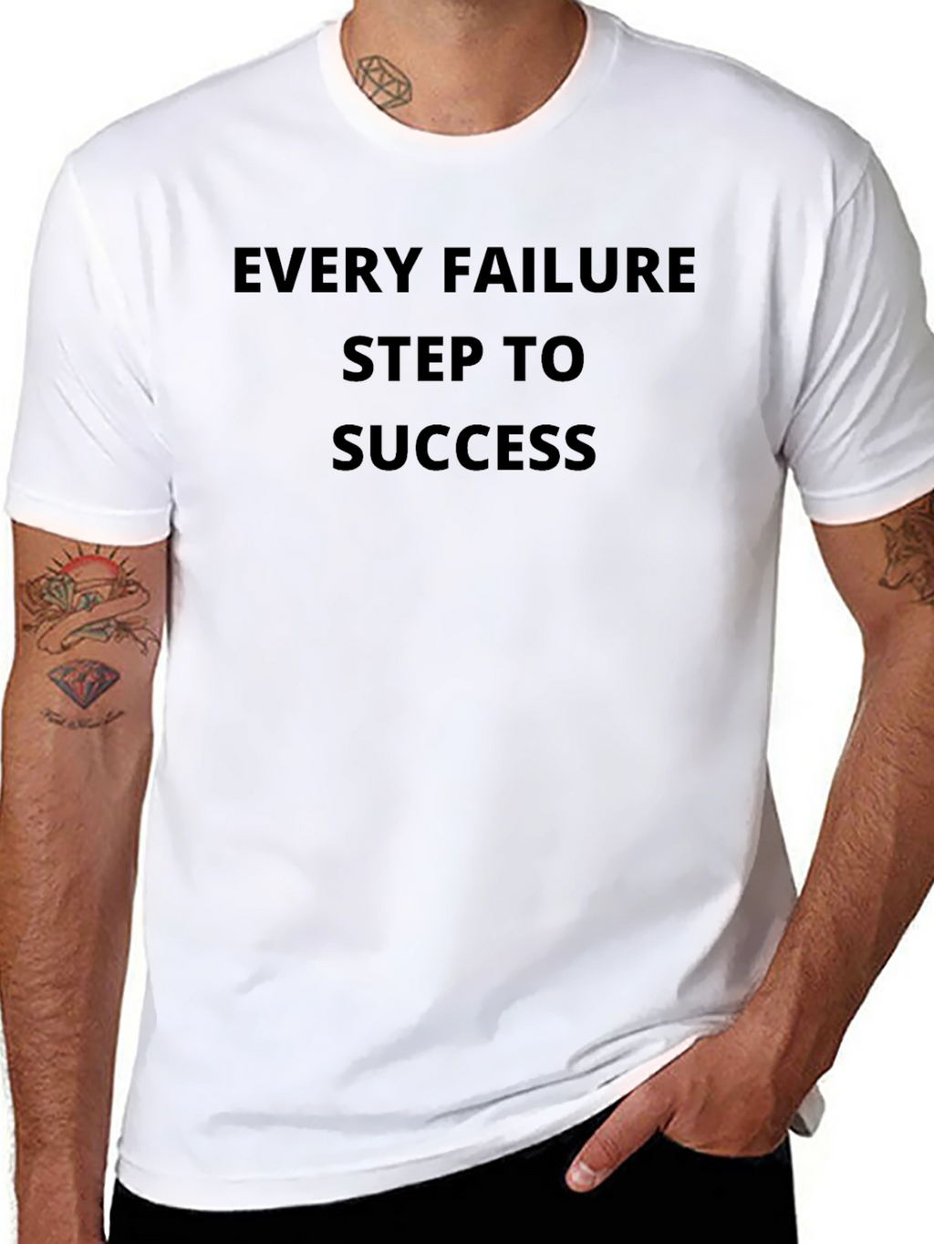 Motivational Black T-Shirt: Every Failure Step To Success