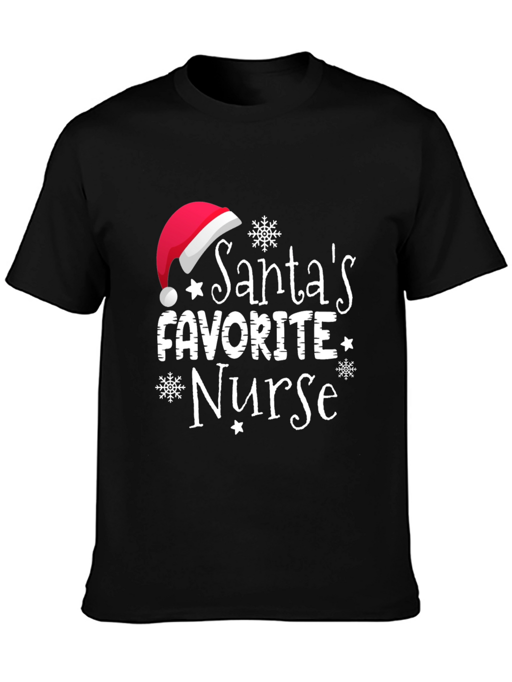 Santas Favorite Nurse Holiday T-Shirt