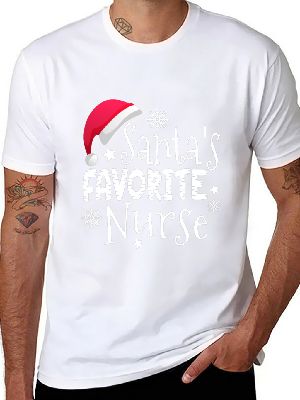 Santas Favorite Nurse Holiday T-Shirt